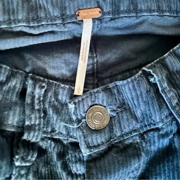 Free People Navy Blue Corduroy Mini Skirt - Picture 3 of 4